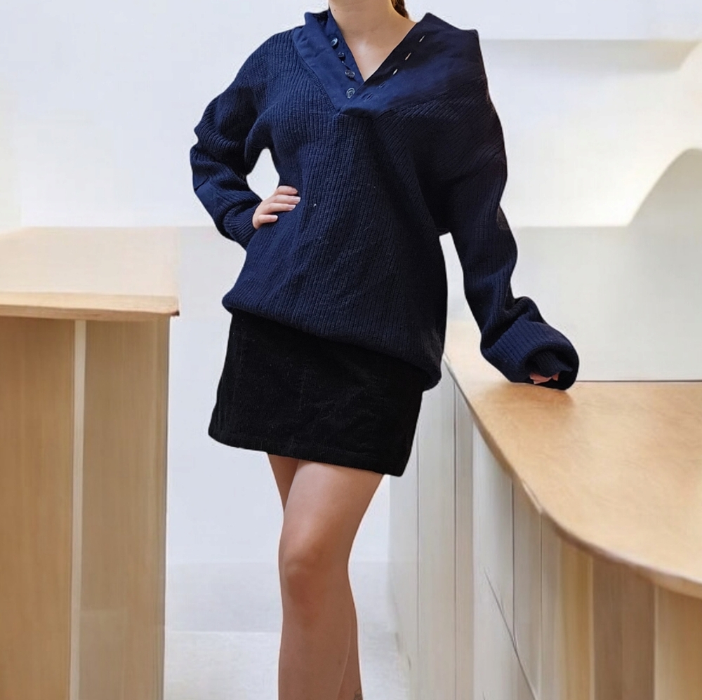Chunky cozy oversized grandpa sweater quarter button up National Geographic